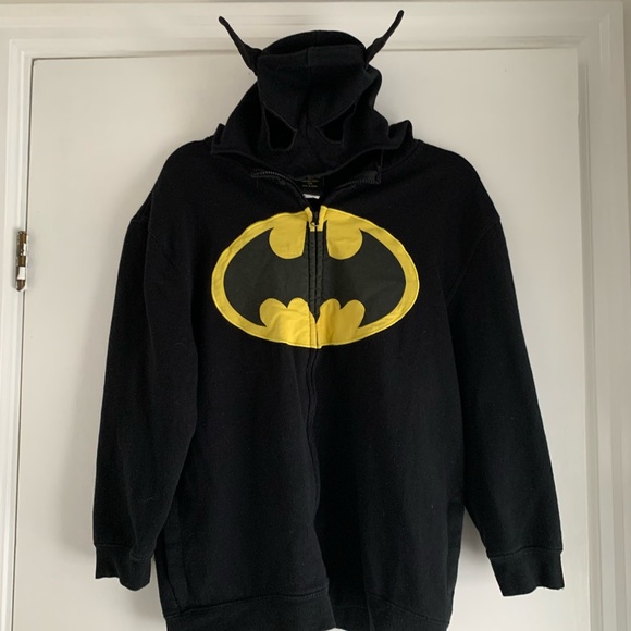 🎄🔥🦇Batman zip up Hoodie with Mask Hood Boys XL - Picture 8 of 14